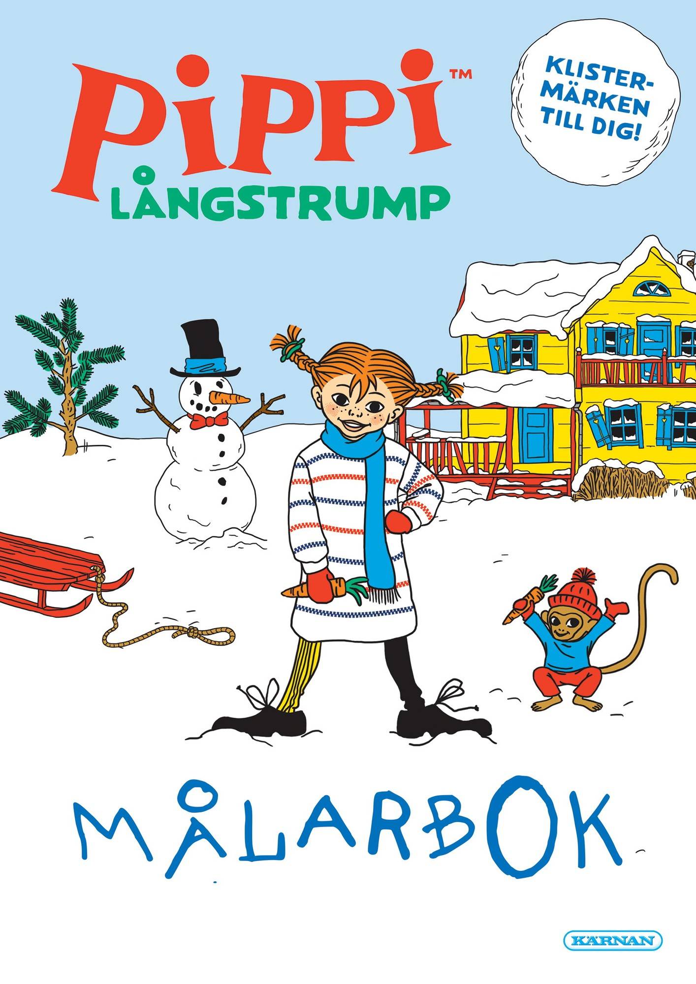 Målarbok Pippi Långstrump med klistermärken