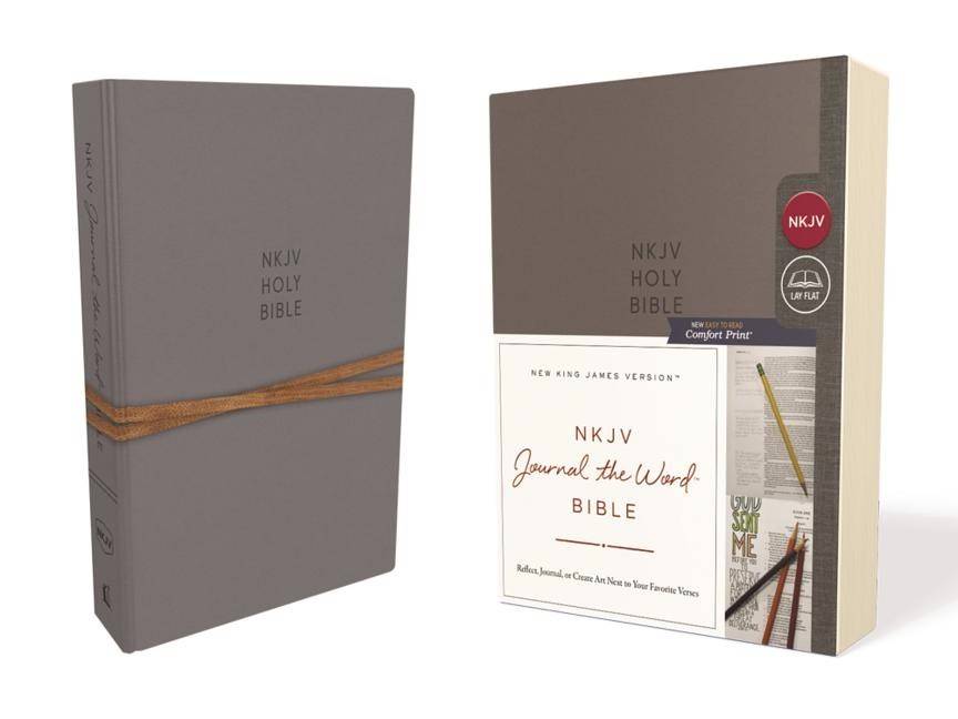 Nkjv, journal the word bible, cloth over board, gray, red letter edition, c