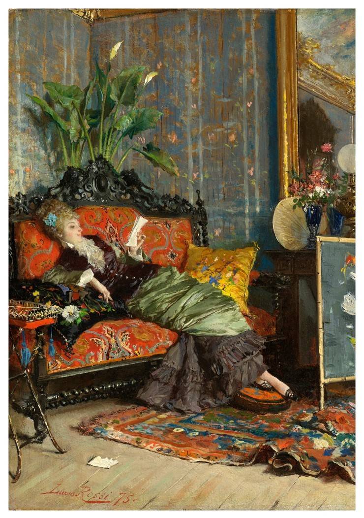 Young Woman Reading Notecard