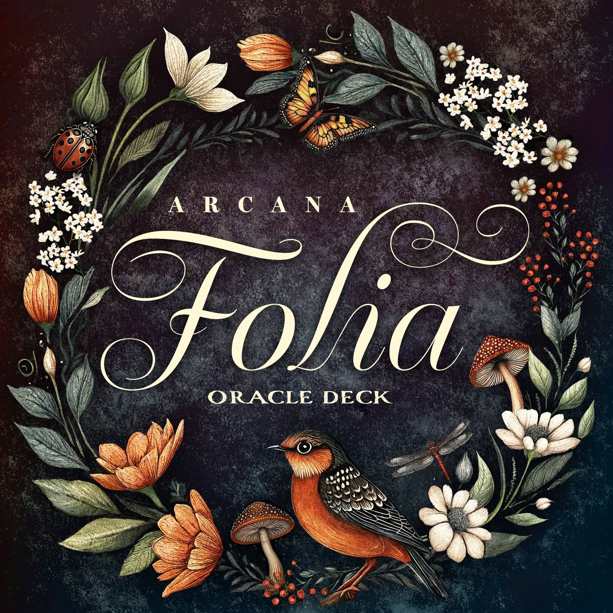 Arcana Folia Oracle Deck: 50-Card Round Deck, Nature-Inspired Artwork, Channel Plant Energy, Divination and Inspiration, Includes 77-page Illustrated Guidebook
