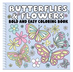 Butterflies And Flowers Bold and Easy Coloring Book
