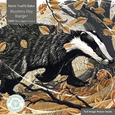 Adult Sustainable Jigsaw Puzzle Martin Truefitt-Baker: Blustery Day Badger