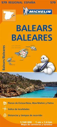 Balearerna Michelin 579 delkarta Spanien : 1:140000