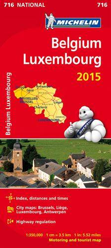 Belgien Luxemburg 2015 Michelin 716 karta : 1:350000