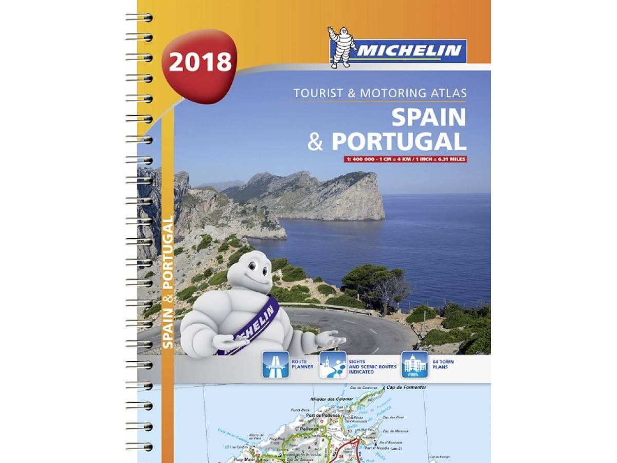 Spain & portugal 2018 - tourist and motoring atlas (a4-spiral)