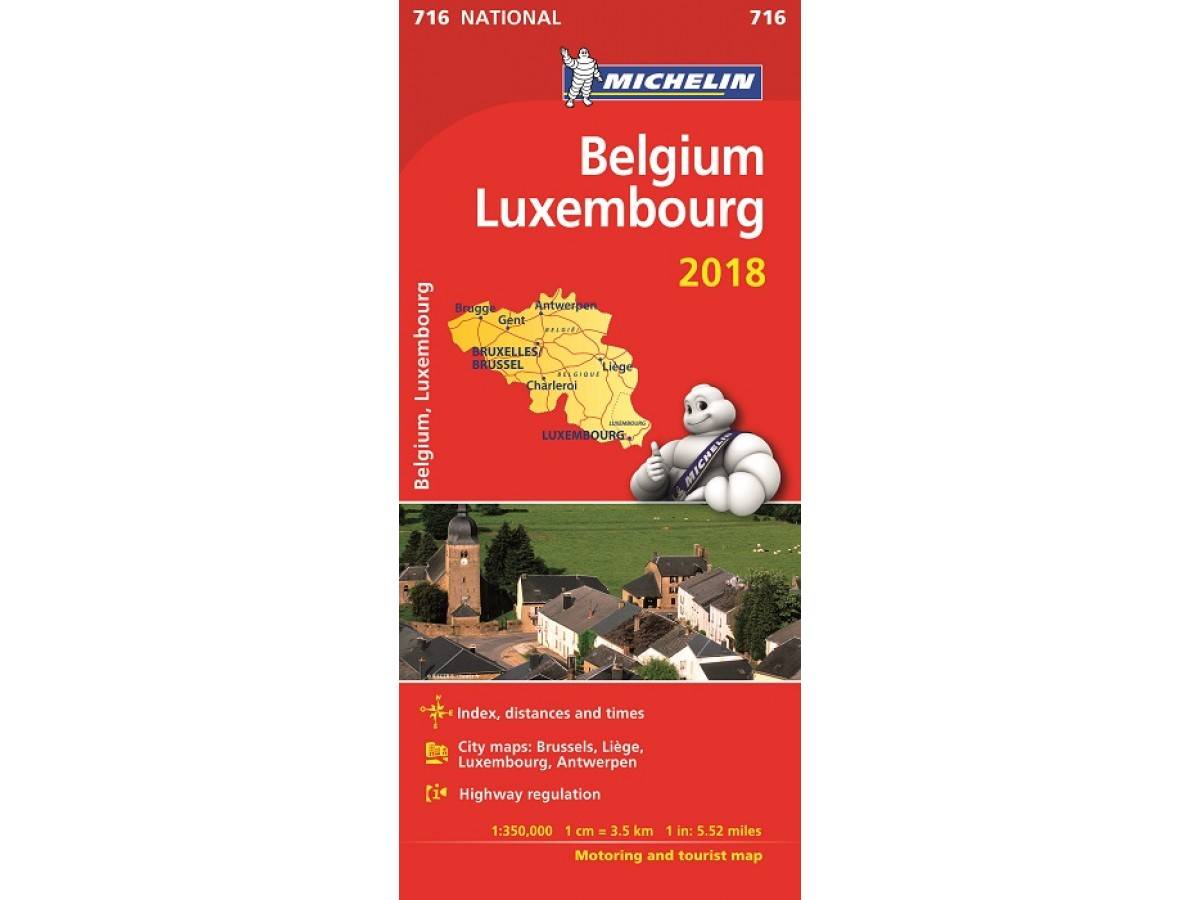 Belgien Luxemburg 2018 Michelin 716 Karta