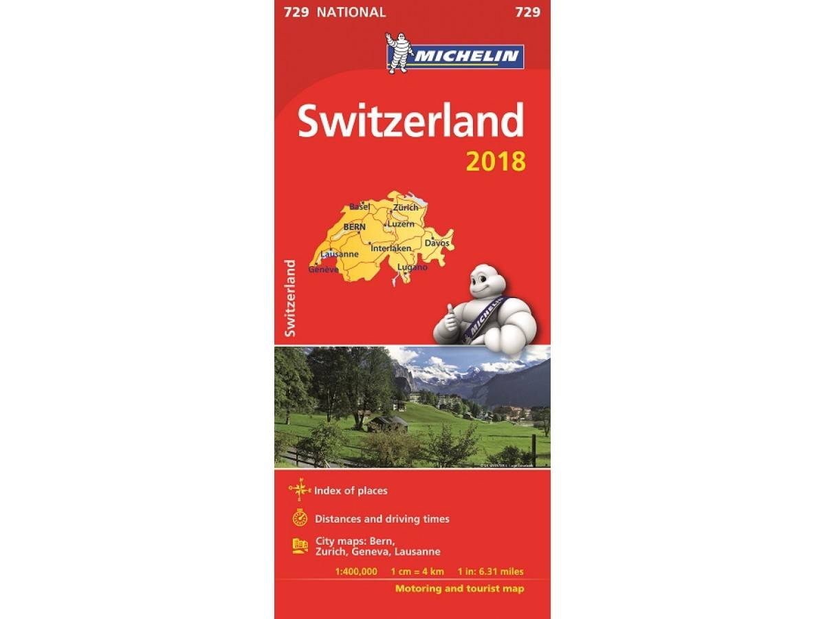 Schweiz 2018 Michelin 729 Karta