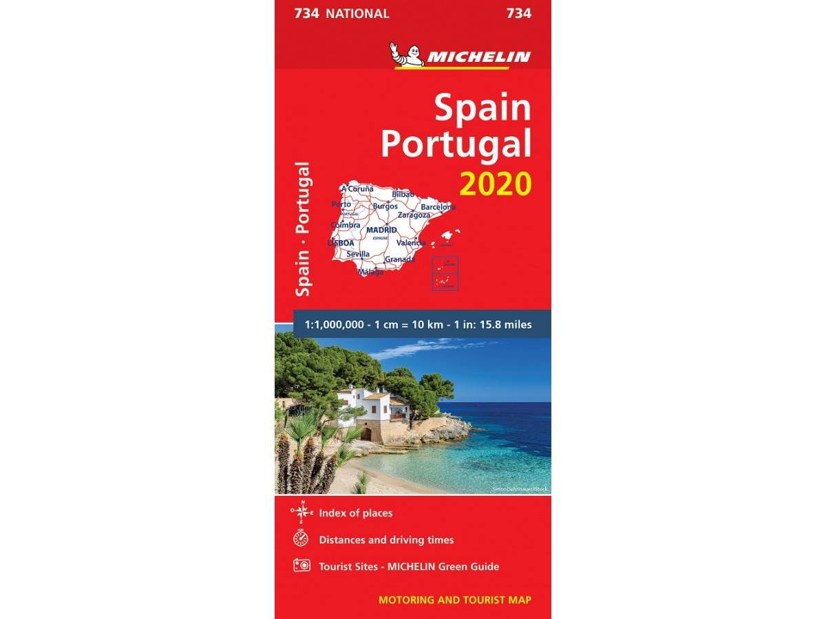 Spanien Portugal 2020 Michelin 734 Karta