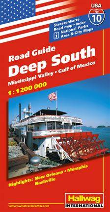 USA Deep South/Södra USA karta nr 10 Hallwag : 1:1,2milj