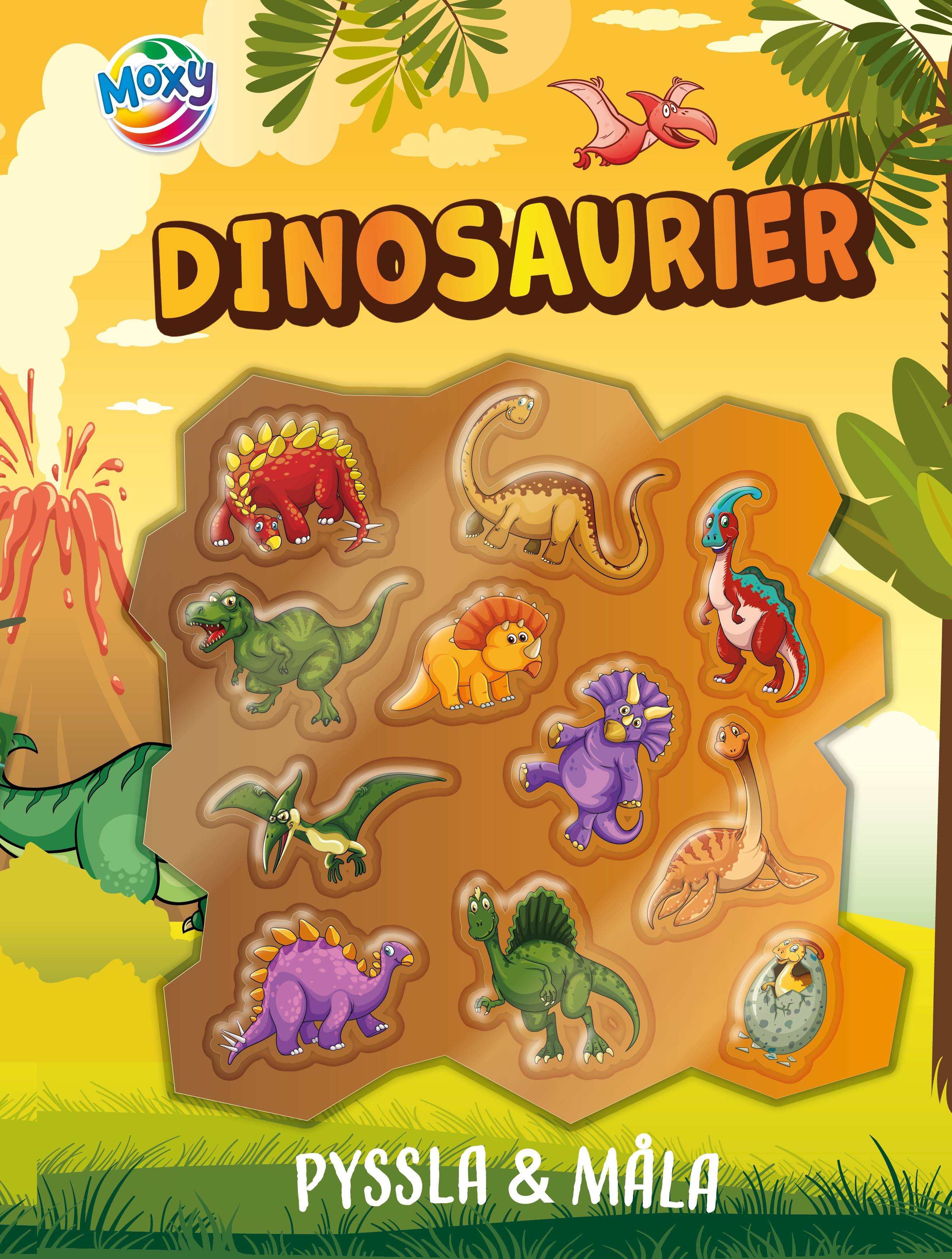 Pyssla och måla : Dinosaurier, med 3D klistermärken