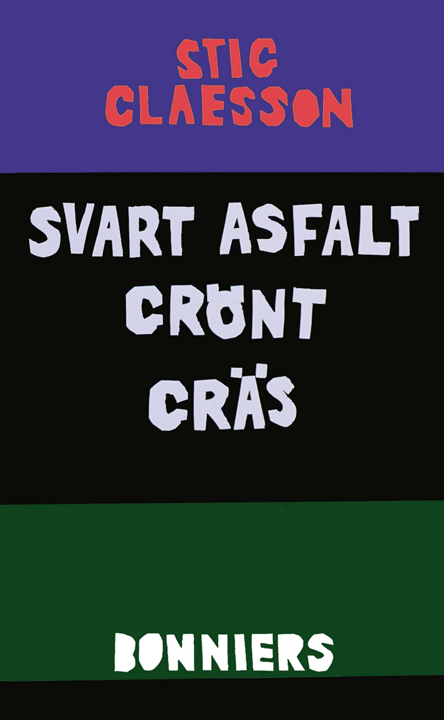 Svart asfalt grönt gräs