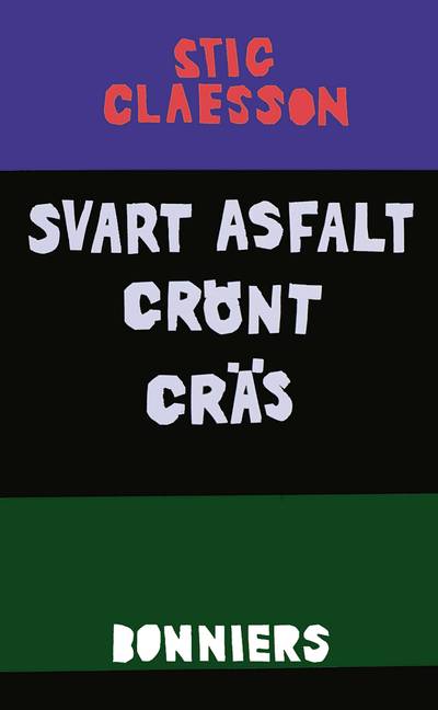 Svart asfalt grönt gräs