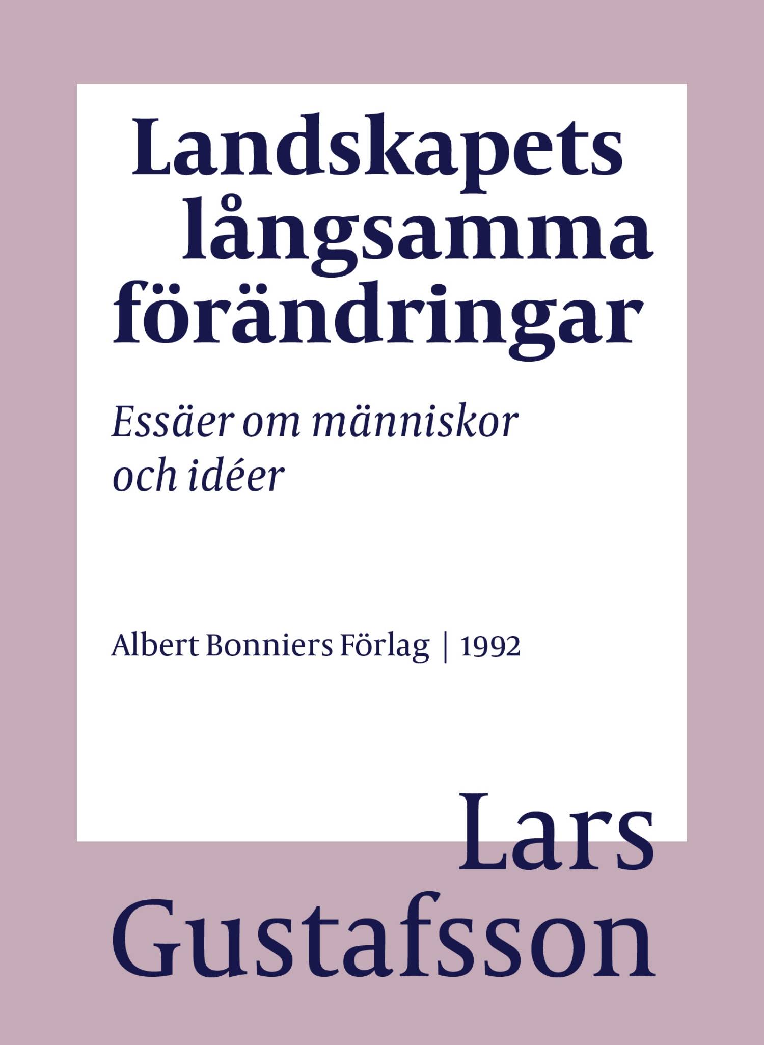 Landskapets långsamma förändringar : essäer om människor och idéer