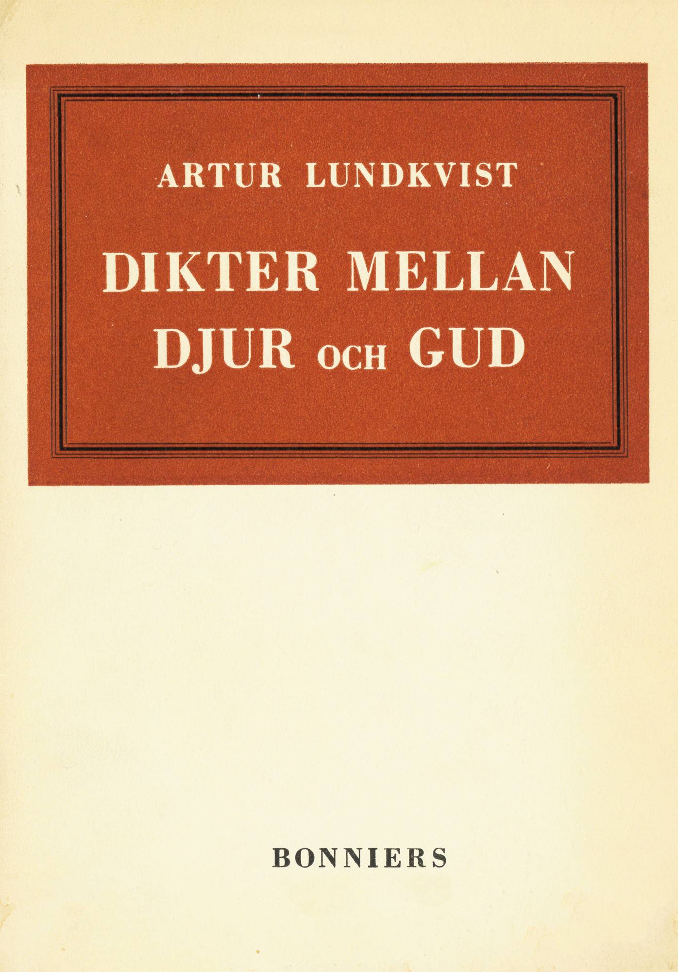 Dikter mellan djur och gud