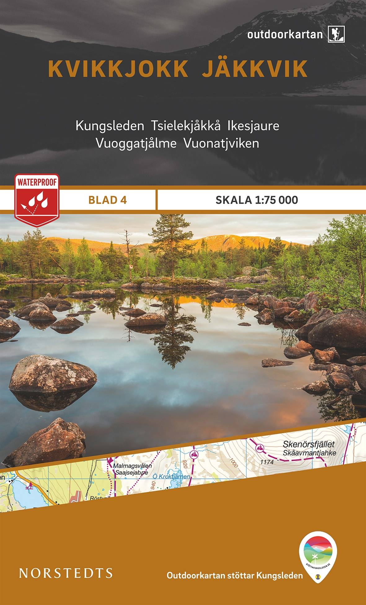 Outdoorkartan Kvikkjokk Jäkkvik : Blad 4 skala 1:75000