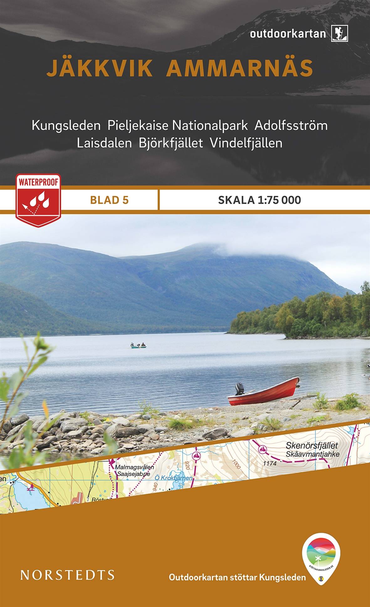 Outdoorkartan Jäkkvik Ammarnäs : Blad 5 skala 1:75000