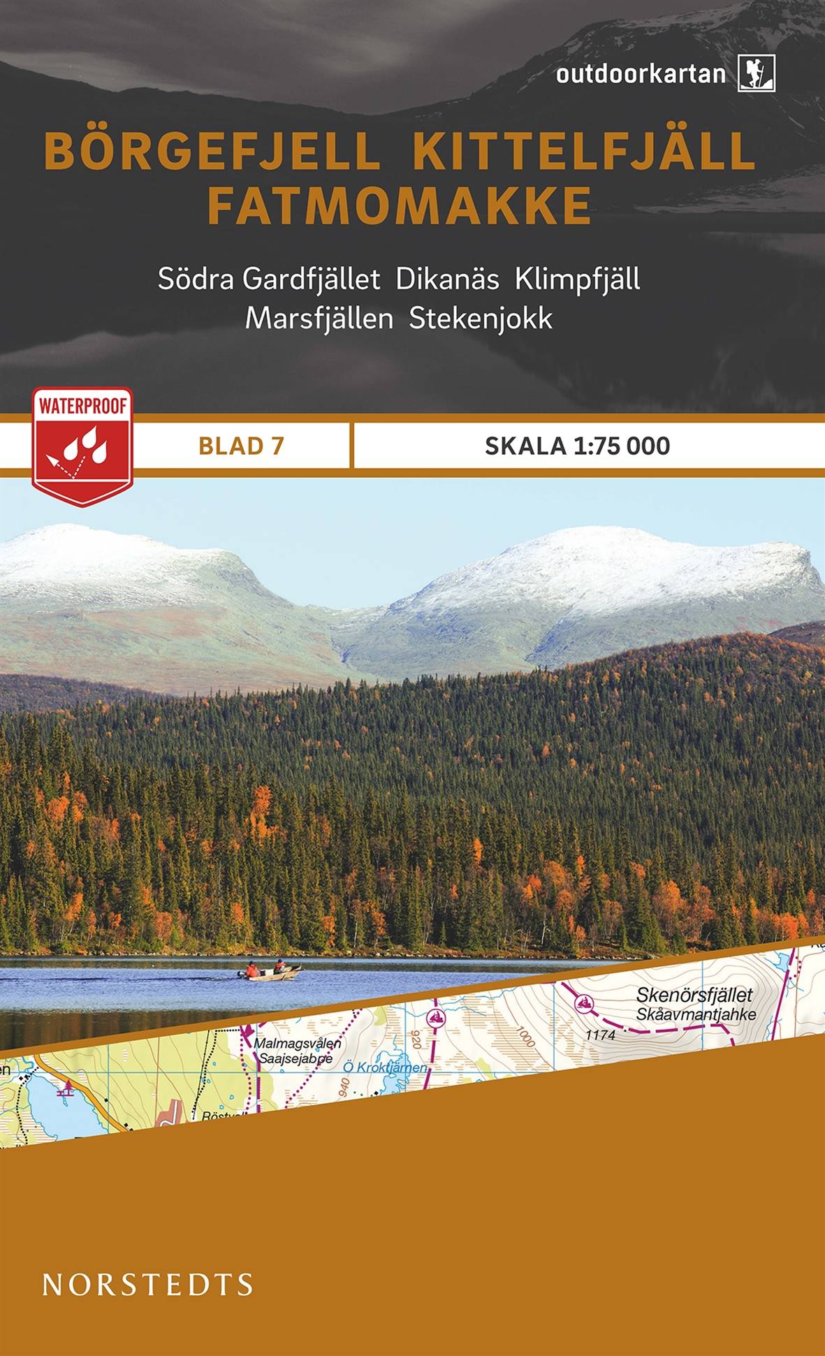 Outdoorkartan Börgefjell Kittelfjäll Fatmomakke : Blad 7 skala 1:75000