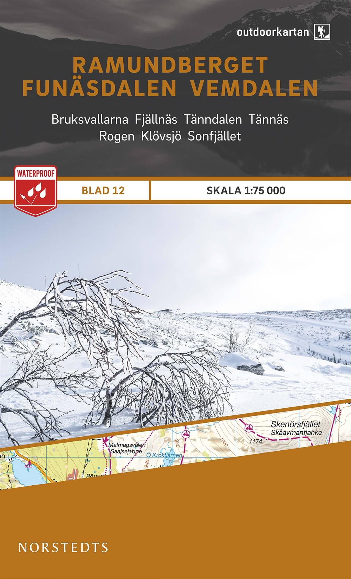 Outdoorkartan Ramundberget Funäsdalen Vemdalen : Blad 12 skala 1:75000