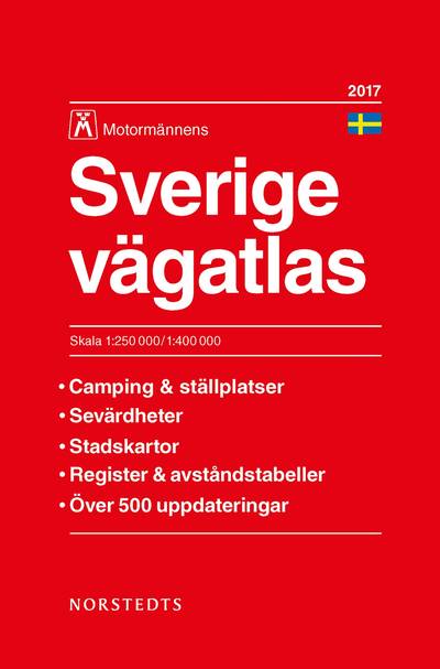 Sverige vägatlas 2017 Motormännens : 1:250 000-1:400 000
