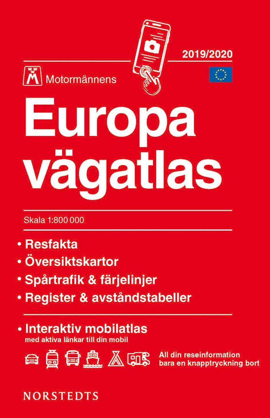 Europa vägatlas 2019-2020 Motormännen : skala 1:800.000