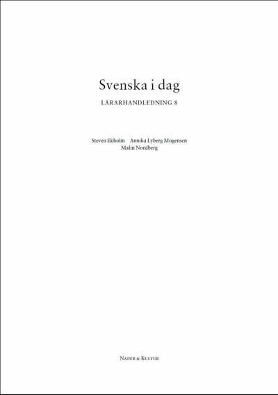 Svenska i dag 8 Lärarhandledning kopieringsunderlag Webb