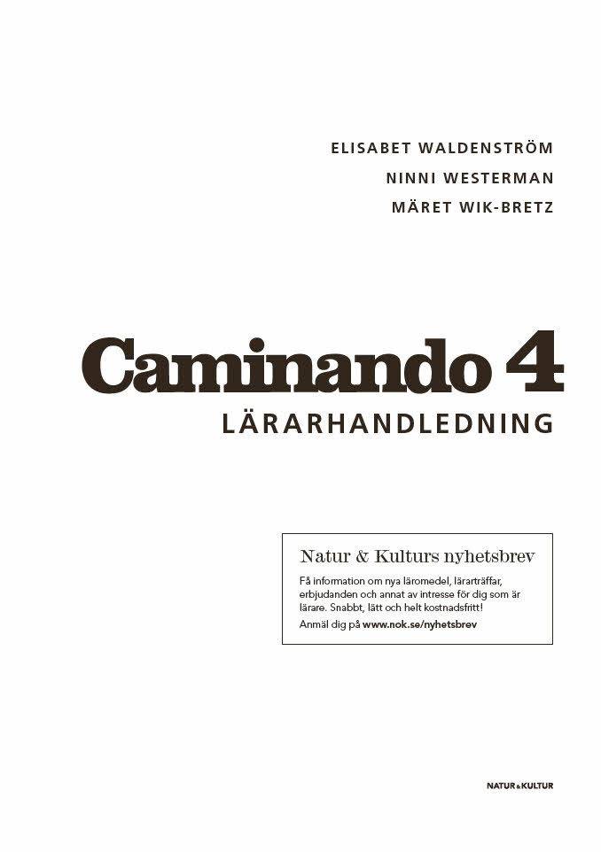 Caminando 4 Lärarhandledning Webb, tredje upplagan