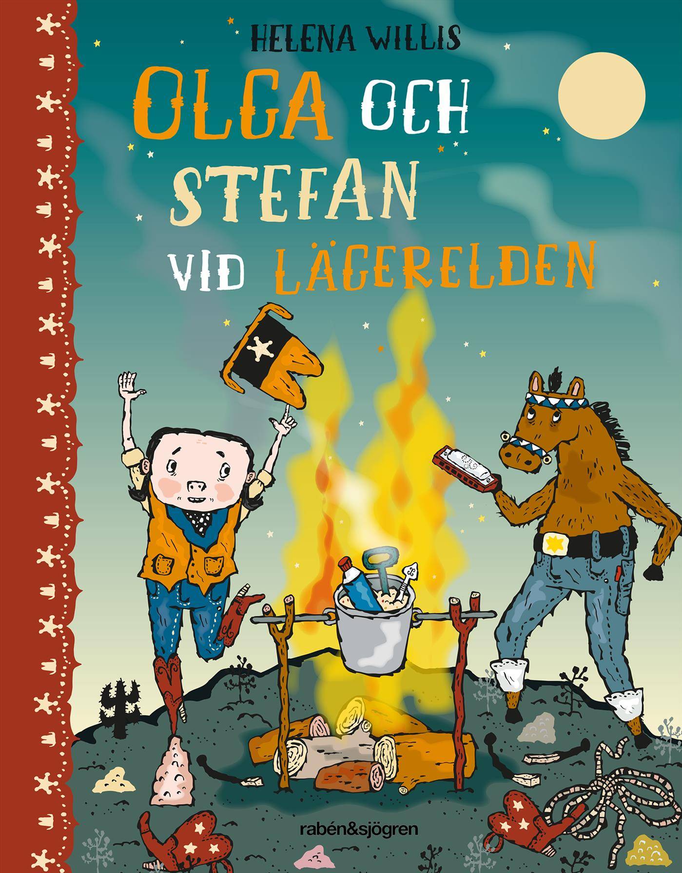 Olga och Stefan vid lägerelden