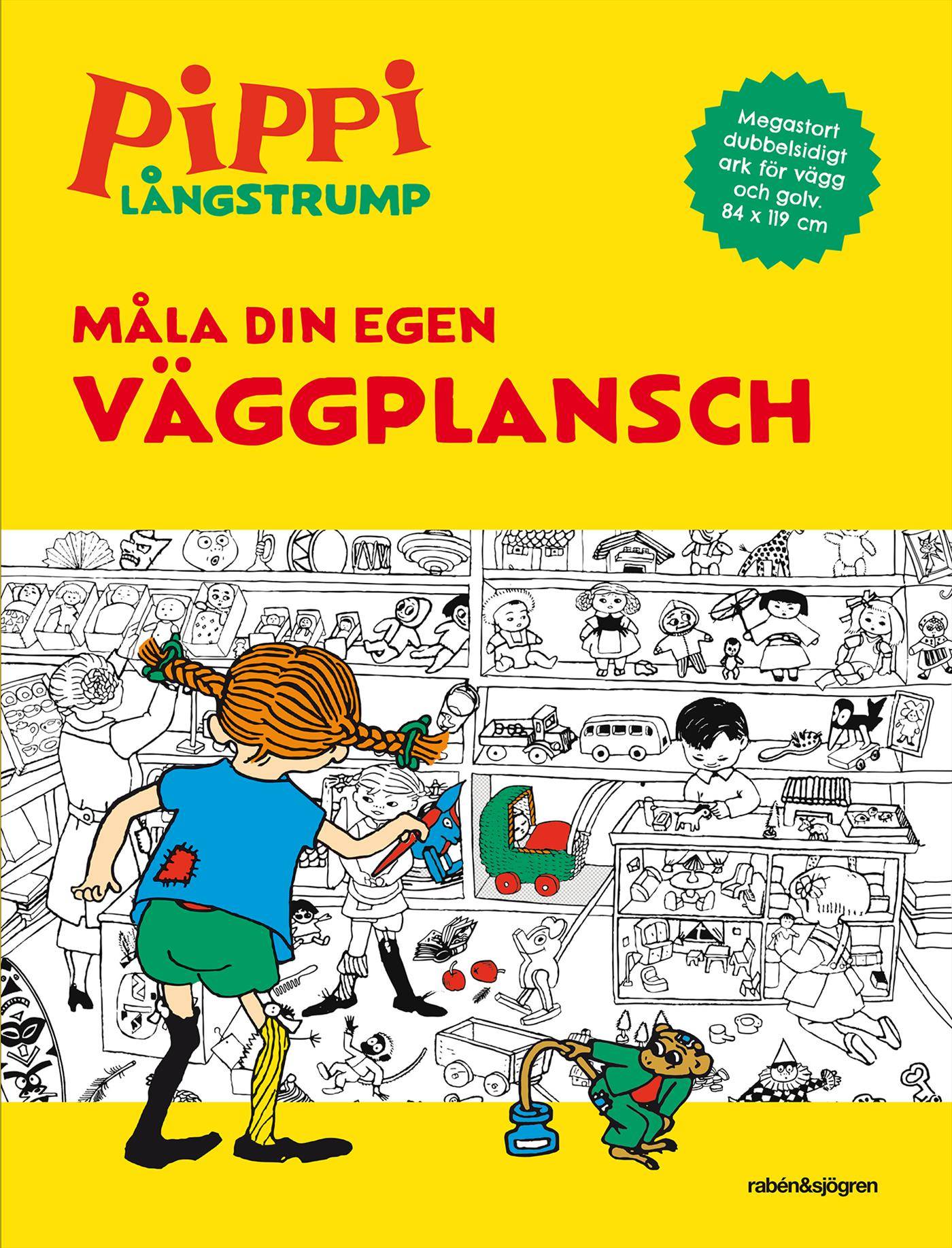 Pippi målarbok. Måla din egen väggplansch