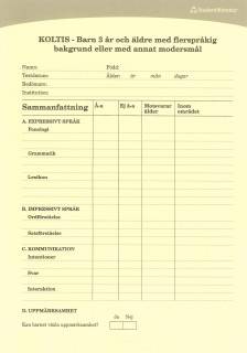 Koltis bedömningsblankett