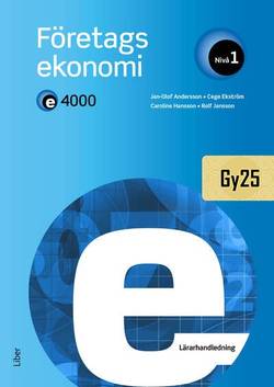 E4000 Företagsekonomi nivå 1 Lärarhandledning (nedladdningsbar)