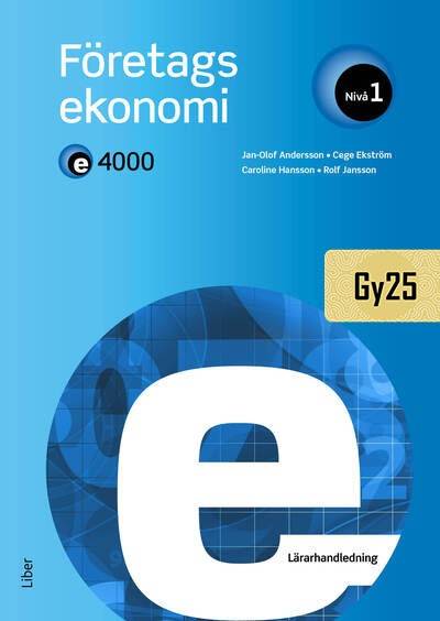 E4000 Företagsekonomi nivå 1 Lärarhandledning (nedladdningsbar)