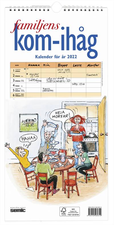 Familjens kom-ihåg-kalender 2022