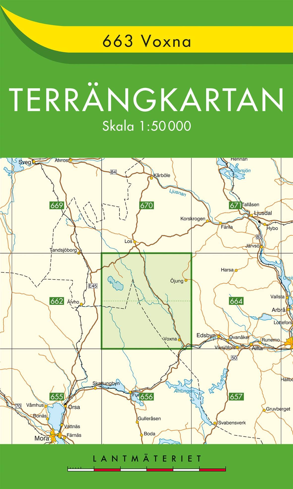 663 Voxna Terrängkartan : 1:50000