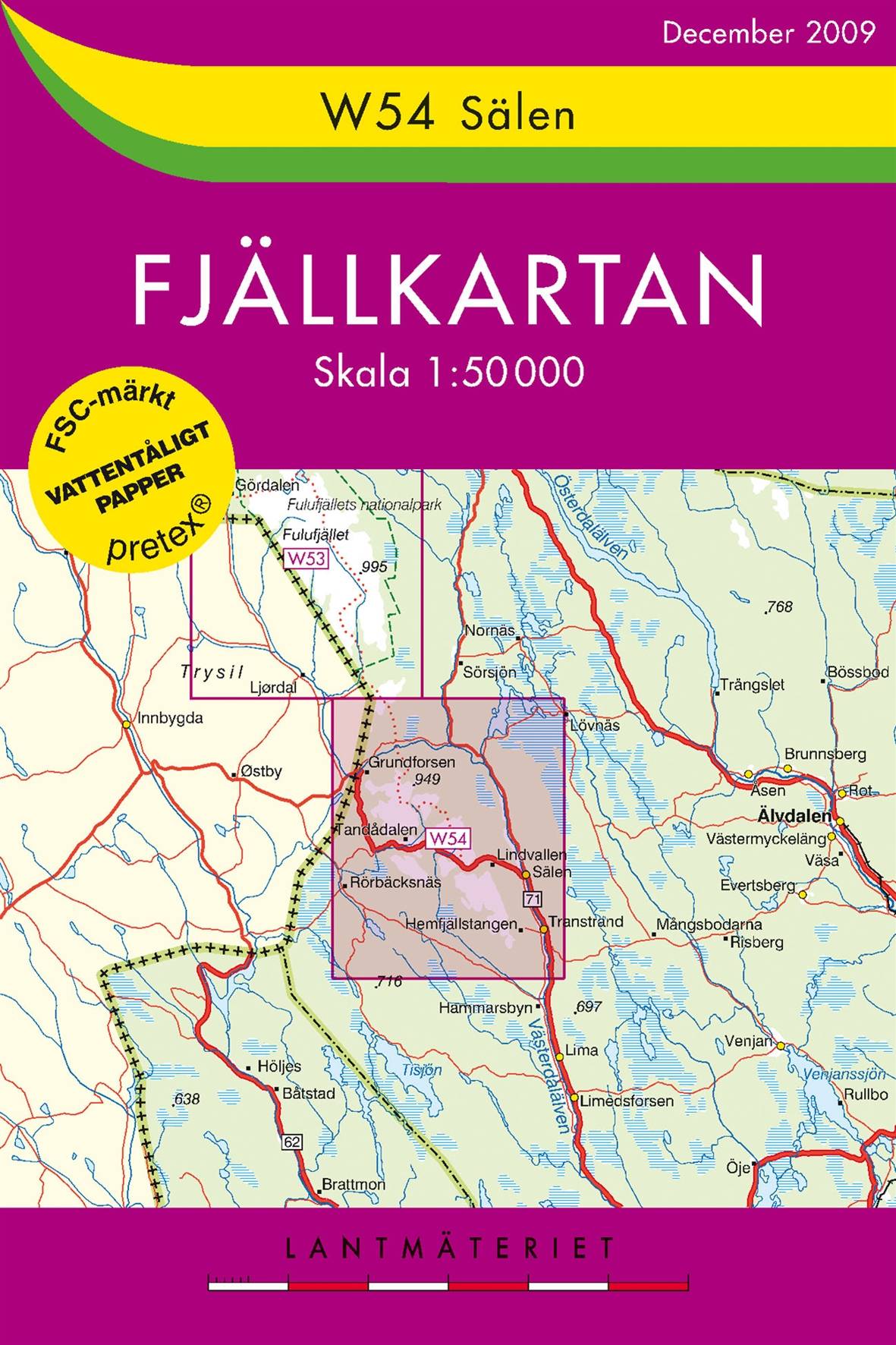 W54 Sälen Fjällkartan - 1:50000