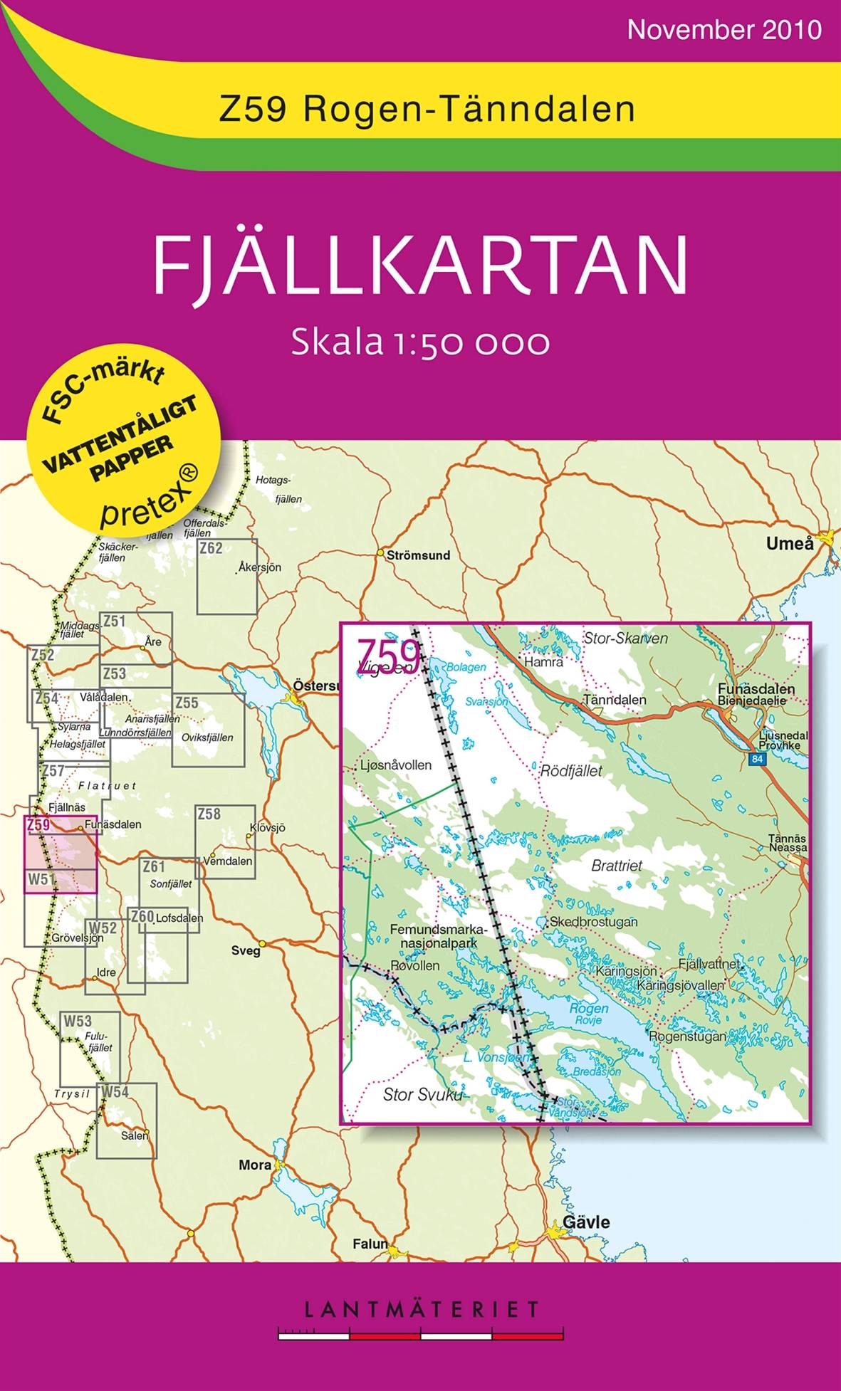 Z59 Rogen-Tänndalen Fjällkartan : 1:50000