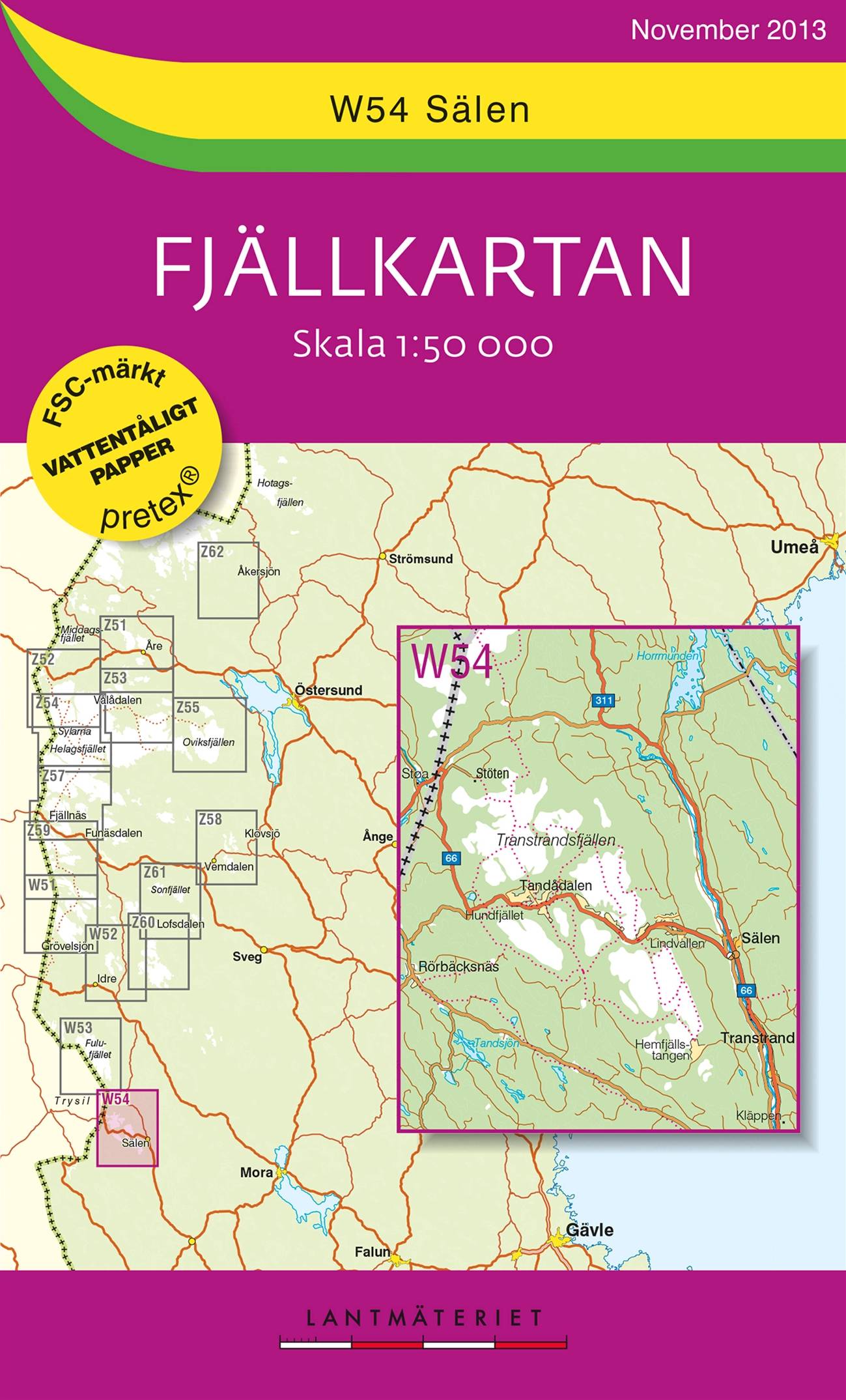 W54 Sälen Fjällkartan : 1:50000