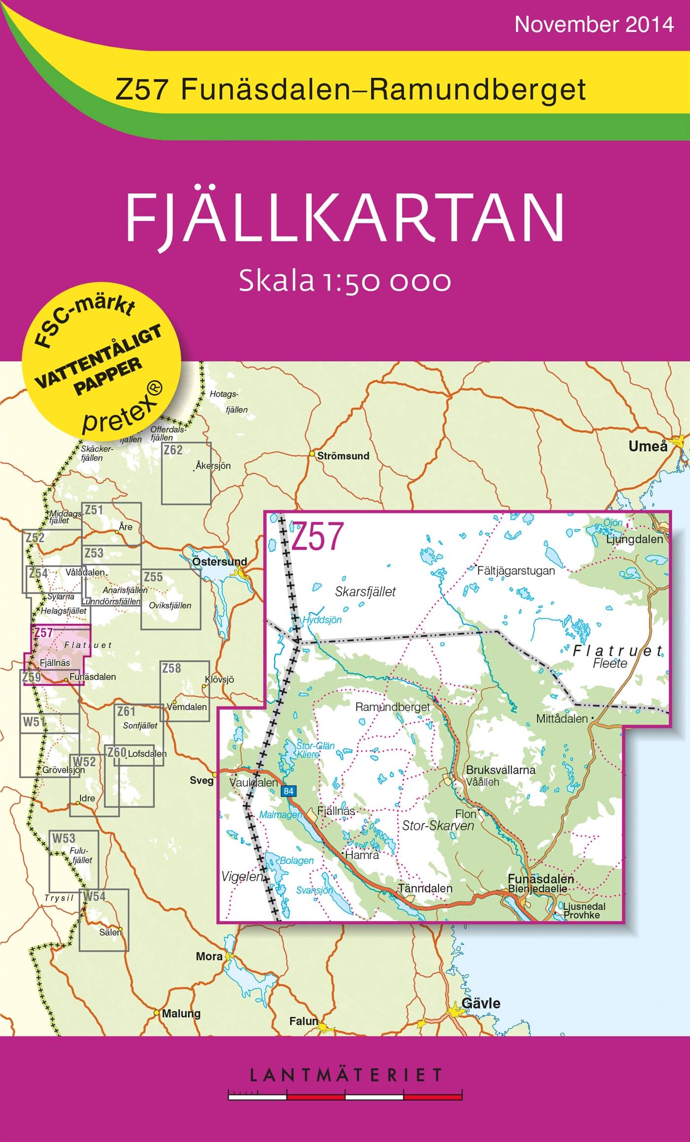 Z57 Funäsdalen-Ramundberget Fjällkartan : 1:50000