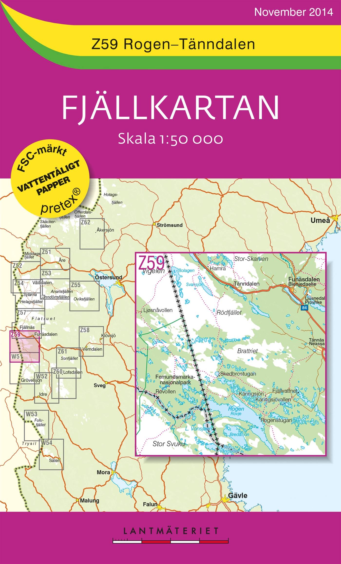 Z59 Rogen-Tänndalen Fjällkartan : 1:50000