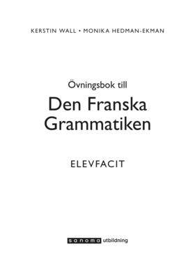 Den Franska Grammatiken Elevfacit