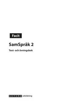 SamSpråk 2, upplaga 1 Facit