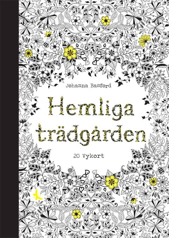 Hemliga Trädgården - 20 vykort att färglägga