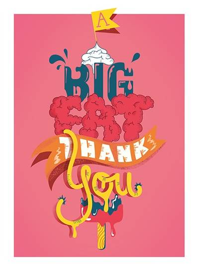 Big fat thank you : dubbla kort med kuvert 6-pack