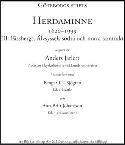 Göteborgs Stifts Herdaminne III