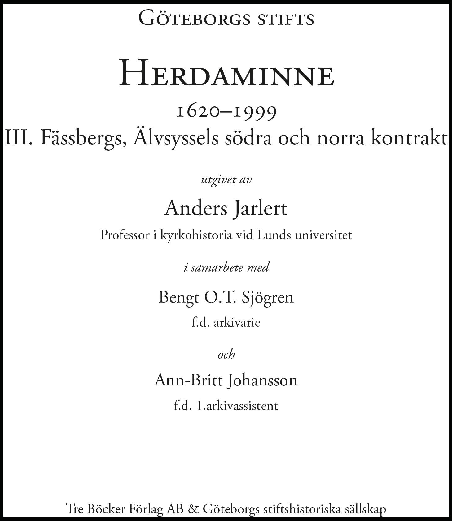 Göteborgs Stifts Herdaminne III