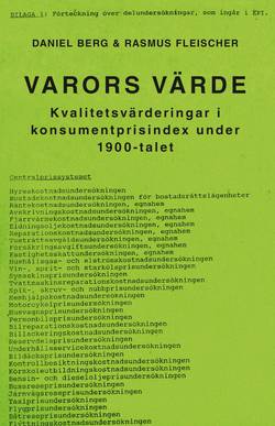 Varors värde : kvalitetsvärderingar i konsumentprisindex under 1900-talet