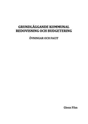 Grundläggande kommunal redovisning och budgetering