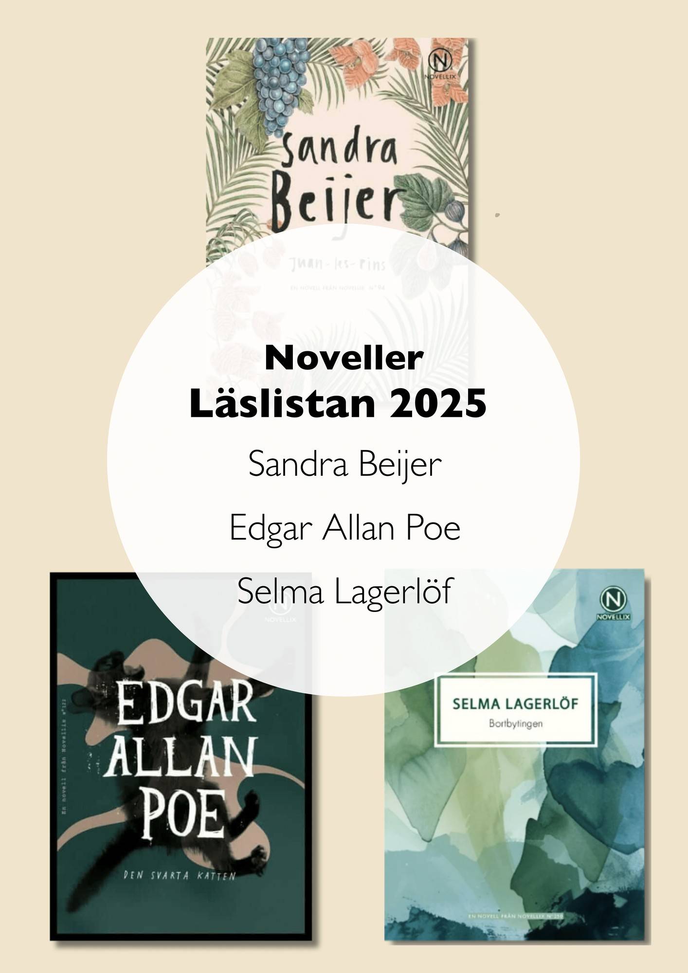 Noveller Läslistan 2025: Sandra Beijer, Edgar Allan Poe och Selma Lagerlöf