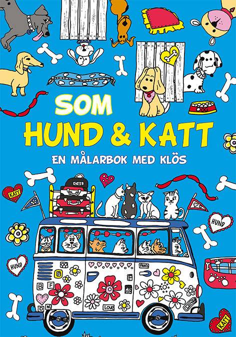 Som hund och katt : en målarbok med klös