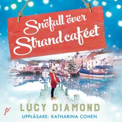 Snöfall över strandcaféet