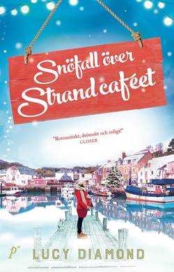 Snöfall över strandcaféet